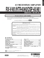 Yamaha RX-V461 - AV Receiver Service Manual preview