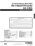 Предварительный просмотр 1 страницы Yamaha RX-V465 Service Manual