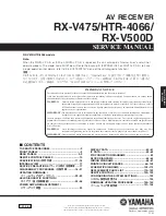 Yamaha RX-V475 Service Manual preview