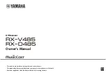 Yamaha RX-V485 Owner'S Manual preview