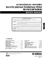 Предварительный просмотр 1 страницы Yamaha RX-V757 Service Manual