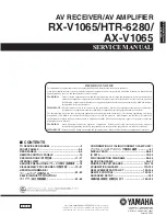 Yamaha RXV1065 - RX AV Receiver Service Manual preview