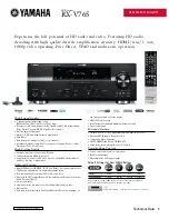 Yamaha RXV765 - RX AV Receiver Product Bulletin preview