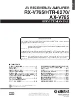 Yamaha RXV765 - RX AV Receiver Service Manual preview