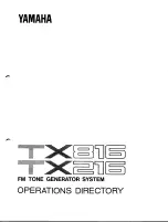 Предварительный просмотр 1 страницы Yamaha TX-216 Operations Directory