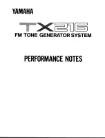 Preview for 1 page of Yamaha TX-216 Performance Notes