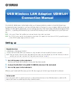 Preview for 1 page of Yamaha UD-WL01 Connection Manual