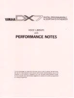 Yamaha Vintage DX7 Special Edition ROM Performance Notes preview