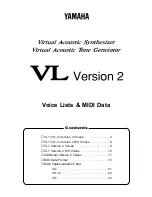 Yamaha VL Supplementary Manual preview