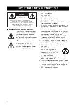 Предварительный просмотр 2 страницы Yamaha YSP 1000 - Digital Sound Projector Five CH... Owner'S Manual