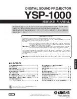 Preview for 1 page of Yamaha YSP 1000 - Digital Sound Projector Five CH... Service Manual