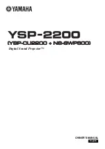 Предварительный просмотр 1 страницы Yamaha YSP-2200 Owner'S Manual