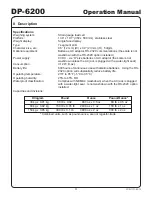 Предварительный просмотр 6 страницы Yamato DP-6200 Operation Manual