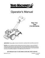 Preview for 1 page of Yard Machines 21A-450 Series Operator'S Manual
