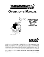 Preview for 1 page of Yard Machines 340 Series Operator'S Manual