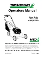 Preview for 1 page of Yard Machines 370 Series Operator'S Manual