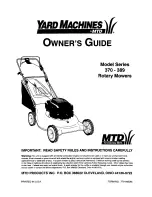 Preview for 1 page of Yard Machines 370 Series Owner'S Manual