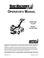Preview for 1 page of Yard Machines 410 Series Operator'S Manual