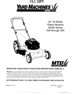 Preview for 1 page of Yard Machines 500 Thru 509 Owner'S Manual