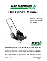 Preview for 1 page of Yard Machines 570 Series Operator'S Manual