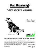 Yard Machines 810 Series Operator'S Manual preview