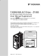 YASKAWA Z1000 CIMR-ZU*A Series User'S Manual Supplement preview