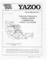 Yazoo Commercial Front Cut Rider YHRK20 Parts Manual preview