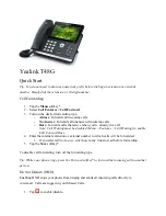 Preview for 1 page of Yealink T48G Quick Start