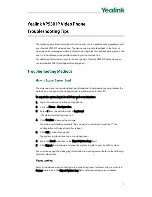 Preview for 1 page of Yealink VP530 Troubleshooting Manual