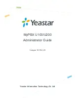 Yeastar Technology MyPBX U100 Administrator'S Manual preview