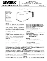 Preview for 1 page of York Sunline 2000 Installation Instruction
