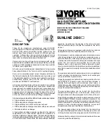 Preview for 1 page of York Sunline 2000 Manual