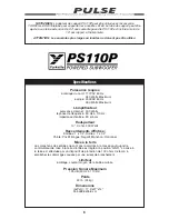 Preview for 8 page of YORKVILLE PULSE PS110P Owner'S Manual