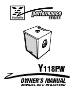 YORKVILLE Y118PW Owner'S Manual preview