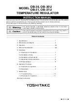 Yoshitake OB-30 Instruction Manual предпросмотр