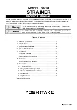 Предварительный просмотр 1 страницы Yoshitake ST-10 Product Manual