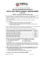 Yunca Gas WEGJ 2000 Installation Instructions preview