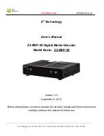 Preview for 1 page of Z3 Technology Z3-MVP-02 User Manual