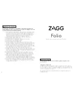 Предварительный просмотр 9 страницы Zagg FOLIO Instruction Manual