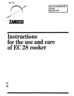 Zanussi EC28 Instructions For Use Manual preview