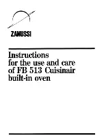 Предварительный просмотр 1 страницы Zanussi FB 513 Instructions For Use Manual