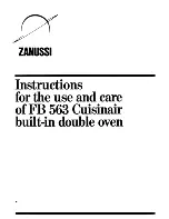 Предварительный просмотр 1 страницы Zanussi FB 563 Use And Care Instruction