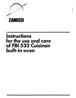 Zanussi FBI 533 Instruction Booklet preview
