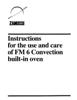 Предварительный просмотр 1 страницы Zanussi FM6 User Instructions