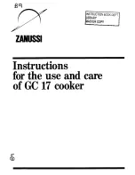Zanussi GC 17 Instructions For Use And Care Manual preview