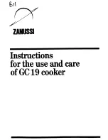 Zanussi GC19 Instructions For Use And Care Manual preview