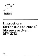 Zanussi MW 2732 Instructions For Use Manual preview