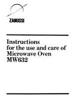 Preview for 1 page of Zanussi MW632 Instructions For Use And Care Manual