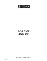 Zanussi ZGG649 Instruction Booklet preview
