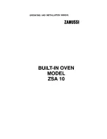 Предварительный просмотр 1 страницы Zanussi ZSA 10 Operating And Installation Manual